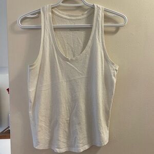 Everlane Cream V-Neck Sleeveless Tank Top